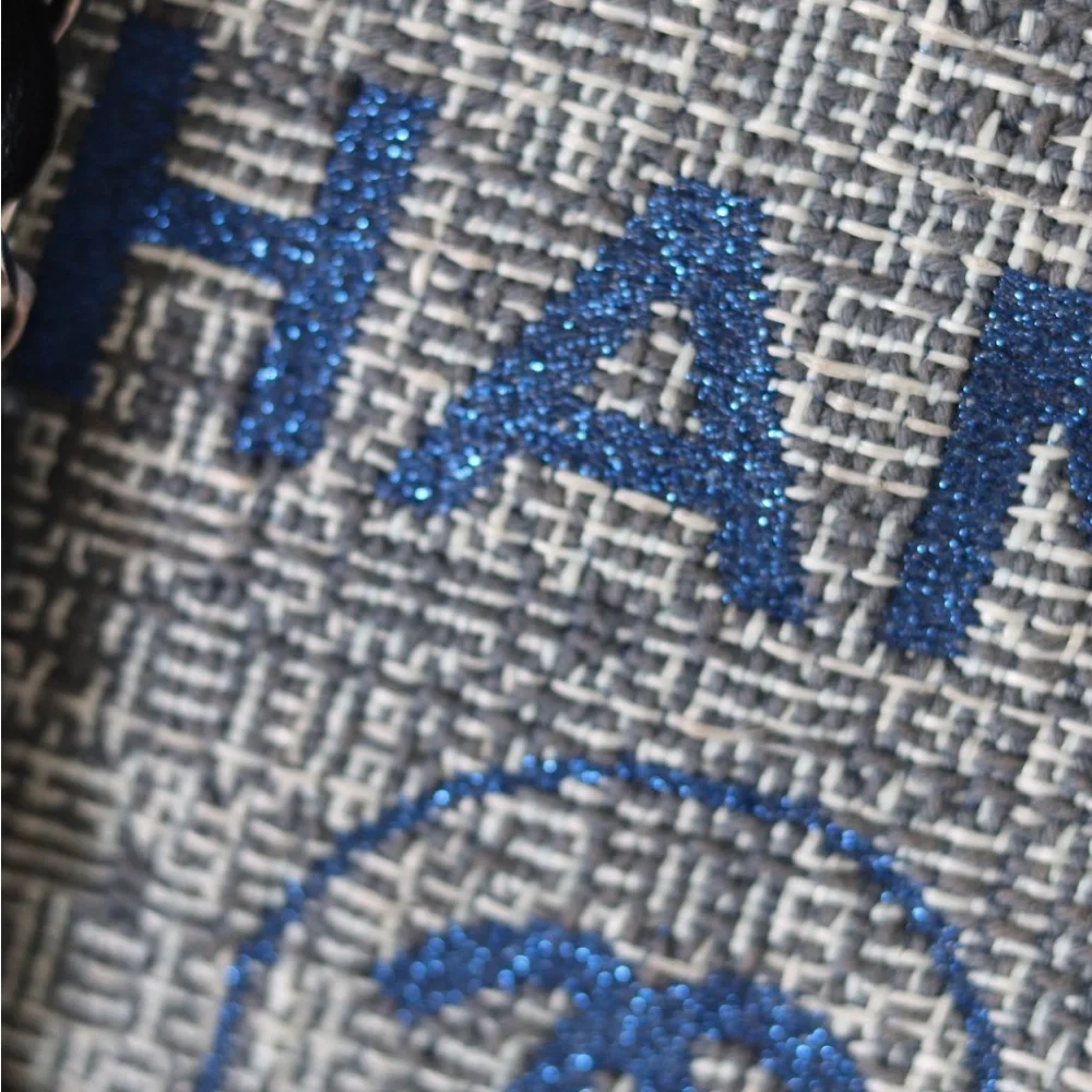 CHANEL Woven Straw Raffia Medium Deauville Tote Blue - Picture 6 of 11